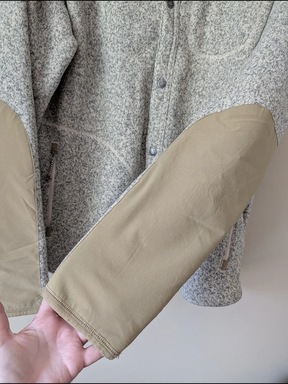 The North Face Men’s Gordon Lyons Heathered Cream Jacket with Tan Accents Size L